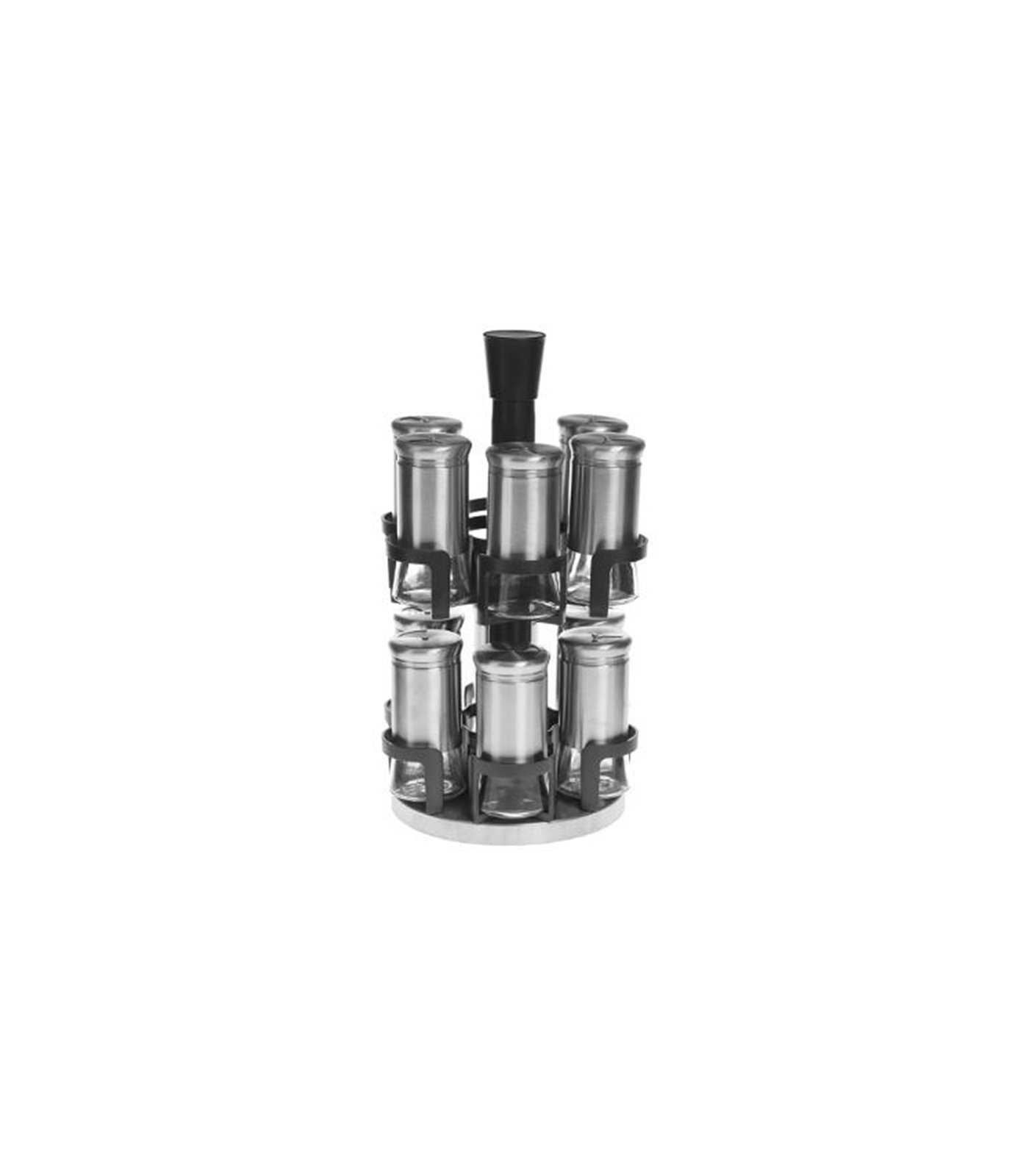 TKS - 12 Piece Rotating Spice Rack 33cm Silver