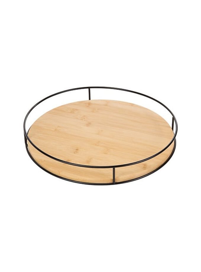 TKS - Rotating Tray Black Bamboo D35